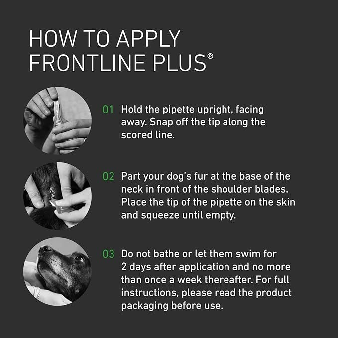FRONTLINE Plus Flea & Tick Treatment for Small Dogs (2–10 kg) – 6 Pipettes