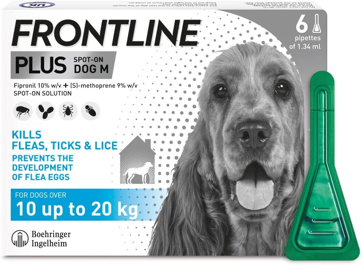Frontline Plus for Dogs | Flea & Tick Treatment 6 pipettes