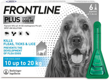 Frontline Plus for Dogs | Flea & Tick Treatment 6 pipettes